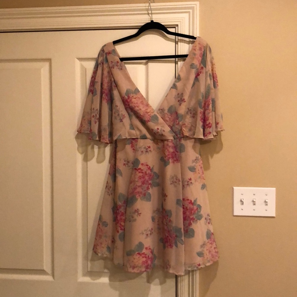 ASOS wrap front angel sleeve dress